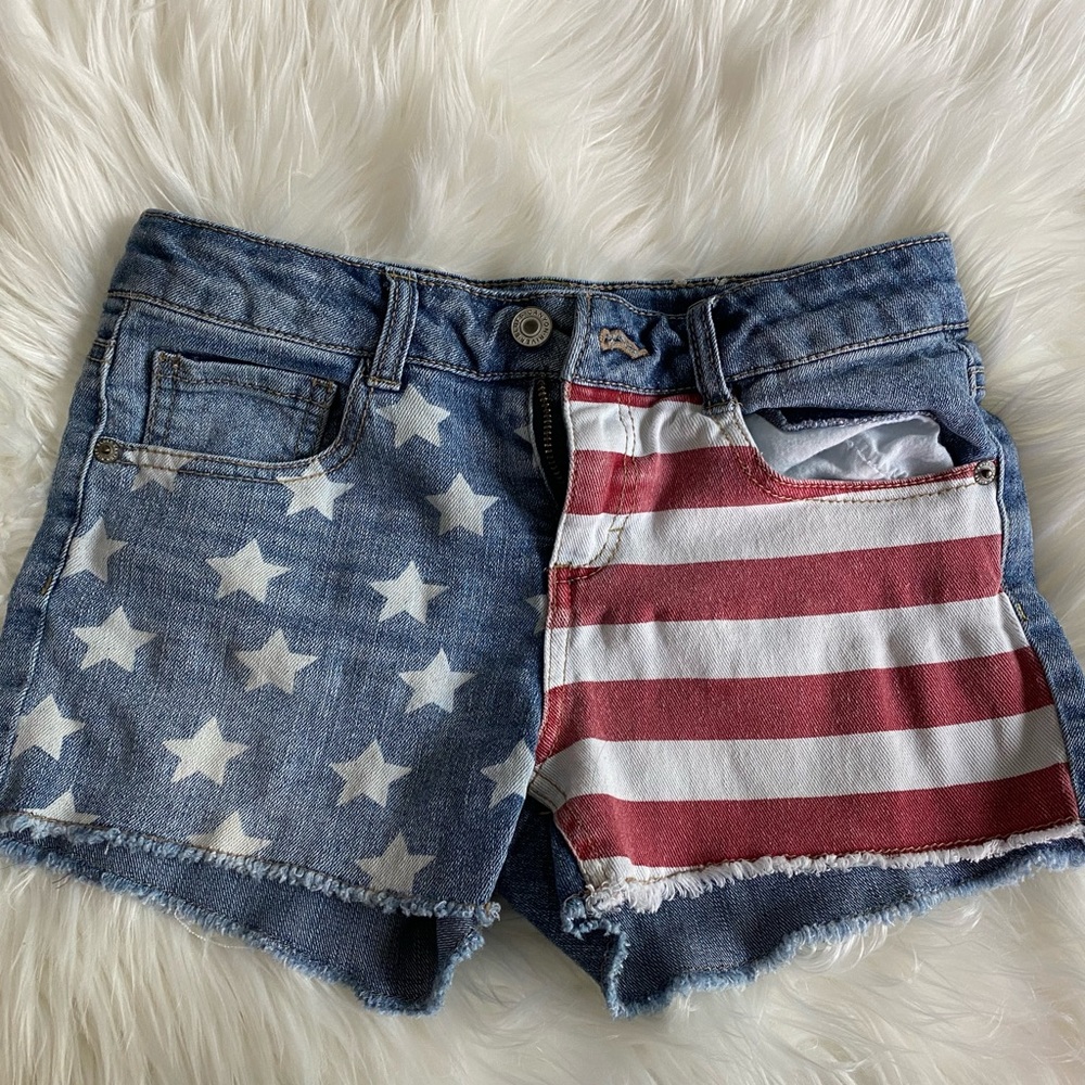 Canyon Rivers Blues American Flag Jean shorts s12